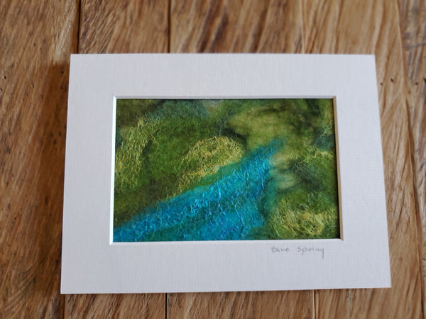 Blue Spring, Landscape Collection, Wool & Silk Painting 8 x 6 inch