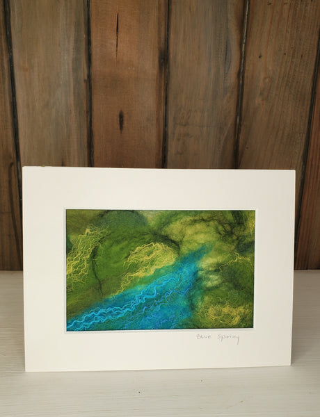 Blue Spring, Landscape Collection, Wool & Silk Painting 8 x 6 inch