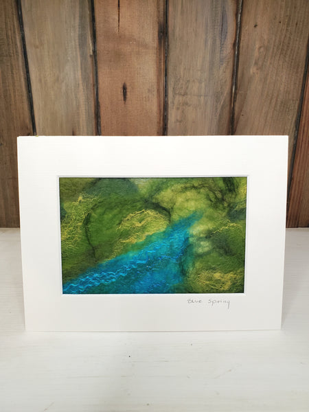 Blue Spring, Landscape Collection, Wool & Silk Painting 8 x 6 inch