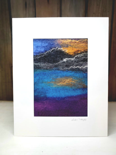 Lake Tekapo at Night, Landscape Collection, Wool Painting 10 x 8 inch