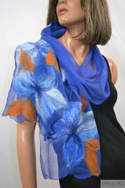 Scarf felt silk and merino wool 4337