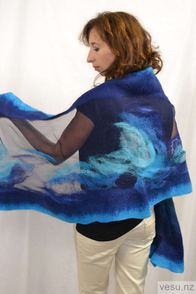 Blue madness. Handmade silk shawl 4534