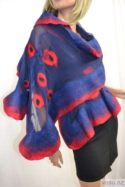 Navy blue with red tulip 4609