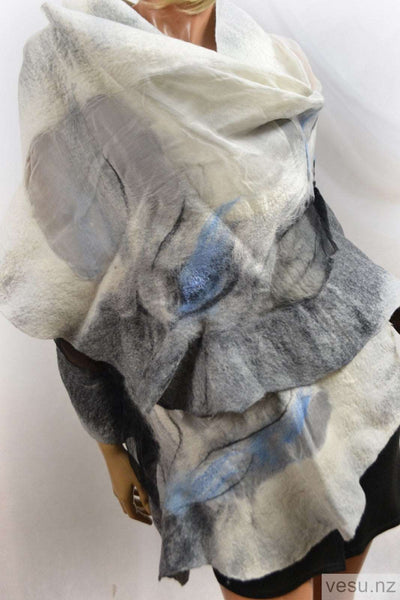 Nuno felting handmade silk shawl 4612