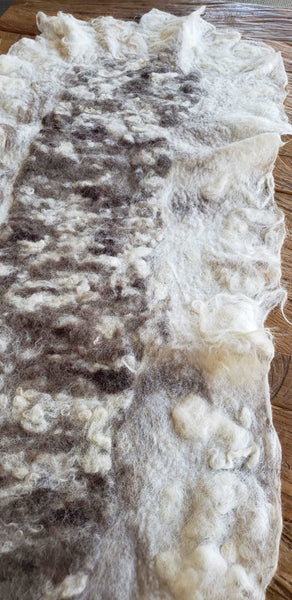 Rustic, loft table runner, hand made in double side from raw wool in natural color. Timeless appearl, inviting charm.