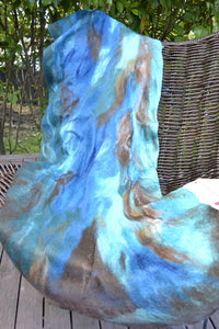 Amazing Turquoise shawl merino silk 4622