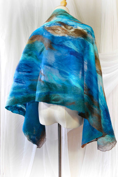 Amazing Turquoise shawl merino silk 4622