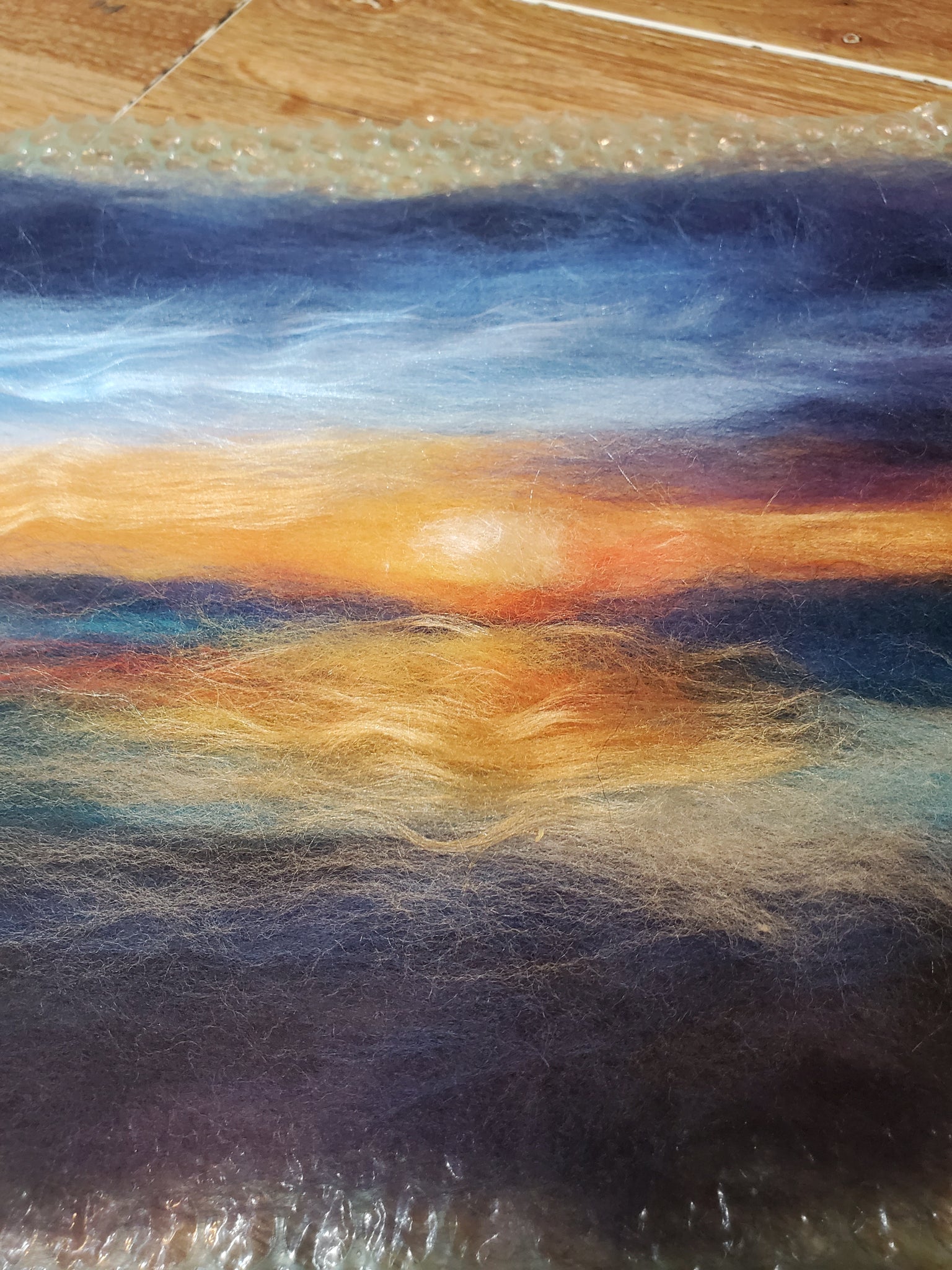 Sunset New Zealand, Landscape Collection, Wool and Silk Painting 10 x 8 inch