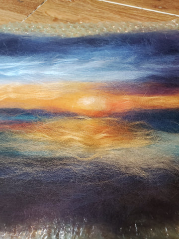 Sunset New Zealand, Landscape Collection, Wool and Silk Painting 10 x 8 inch