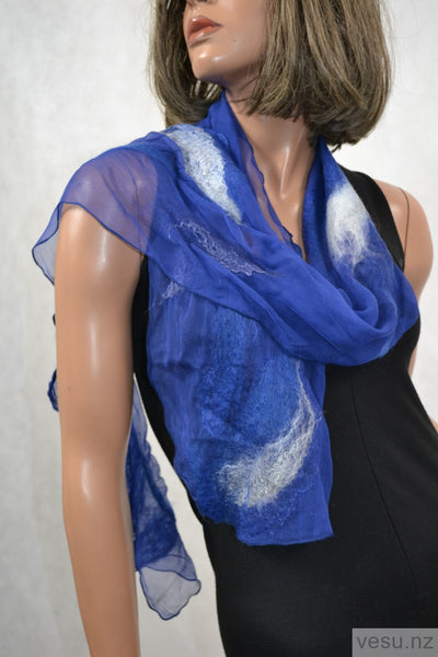 Silk scarf, natural silk and merino wool 4292