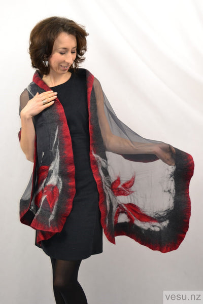 Shawl silk with merino wool graphite 4296