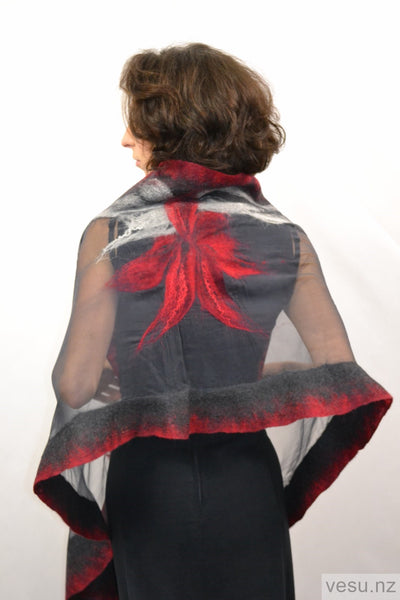 Shawl silk with merino wool graphite 4296