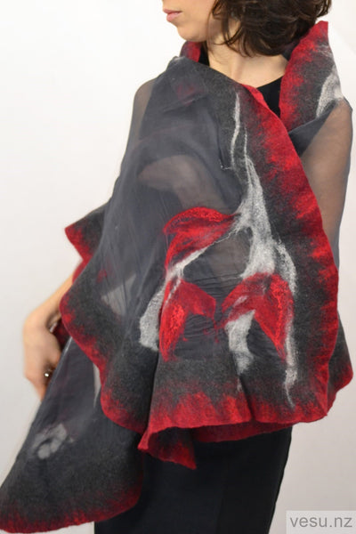 Shawl silk with merino wool graphite 4296