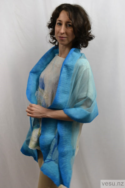 Turquoise silk shawl 4331