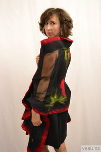 Silk shawl to dress handmade with merino wool 4397