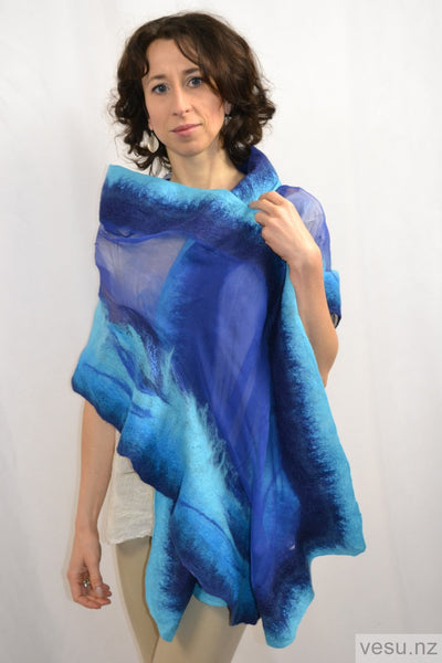 Turquoise silk shawl 4484