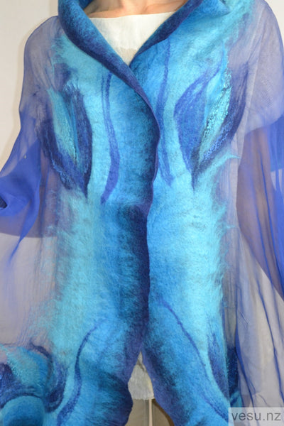 Turquoise silk shawl 4484