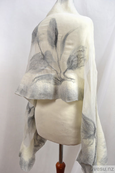 White silk shawl, weeding creation 4515