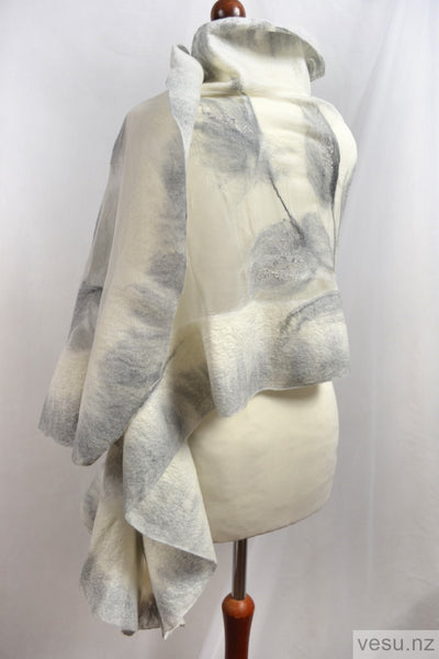 White silk shawl, weeding creation 4515