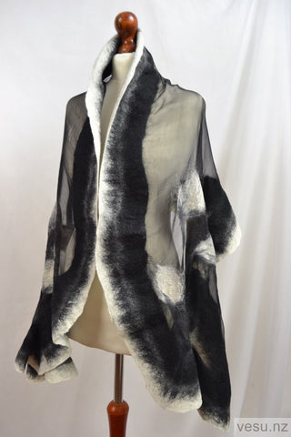 Black and white silk creation