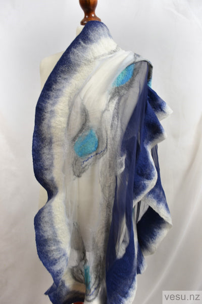 Nuno felted silk shawl