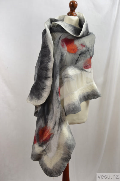 Nuno felted silk shawl 4525