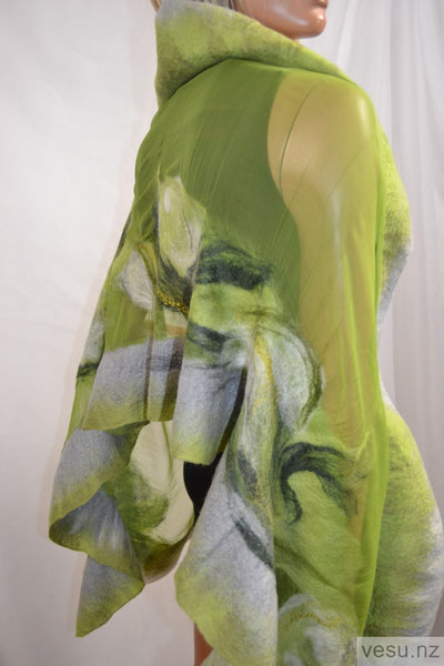 Handmade silk shawl with merino wool  4528