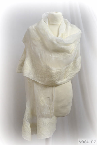 Wedding color, white shawl, unique silk creation 4588