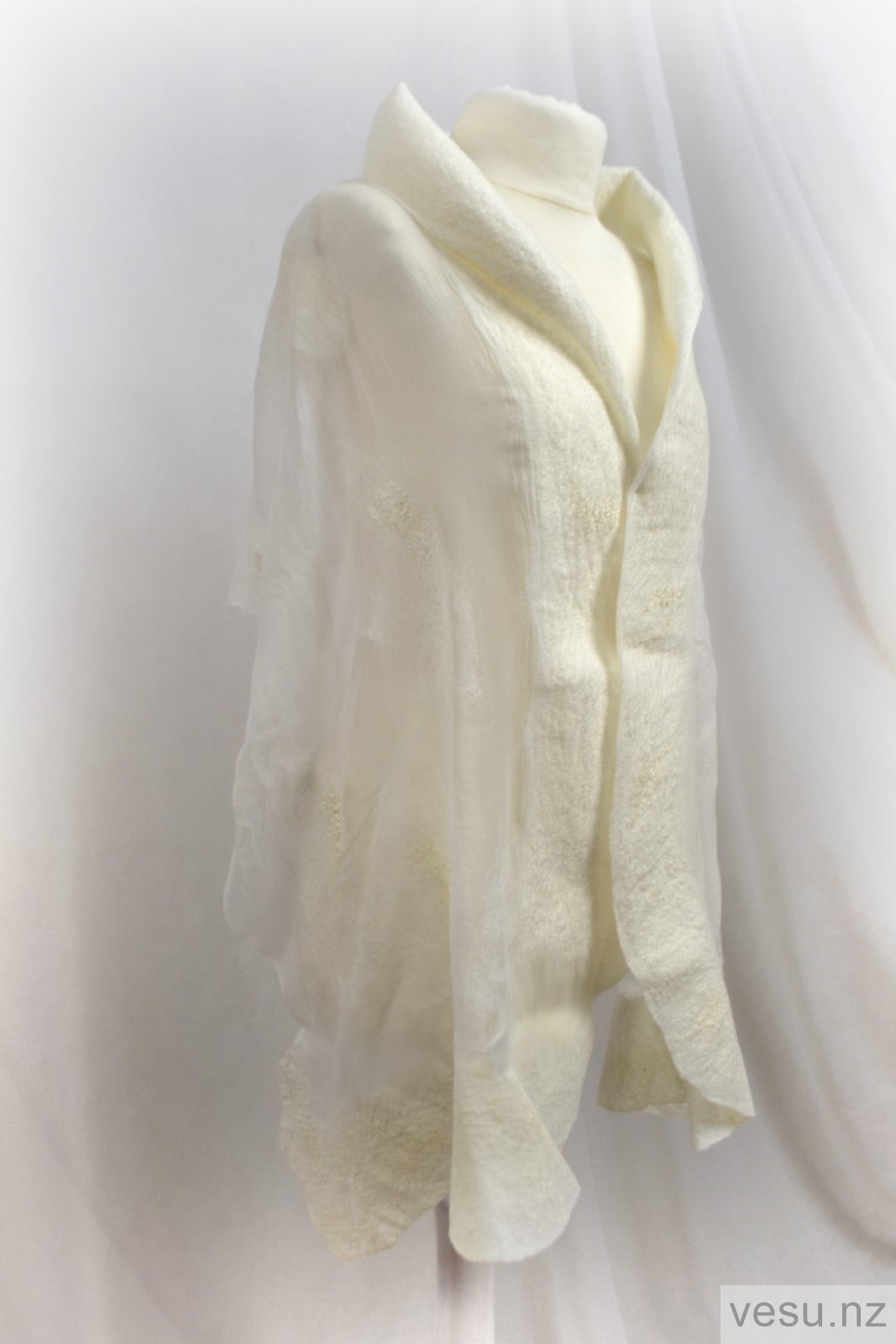 Wedding color, white shawl, unique silk creation 4588